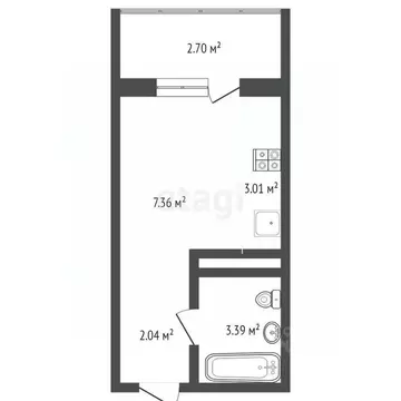 Студия Тюменская область, Тюмень ул. Новоселов, 115 (15.8 м)