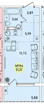 Студия Ярославская область, Ярославль 2-й мкр,  (31.21 м)