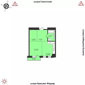 1-к кв. Иркутская область, Иркутск Советская ул., 31/2 (40.2 м)