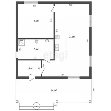 Дом в Тюменская область, Тюмень Большое Царево-3 ОНТ,  (59 м)