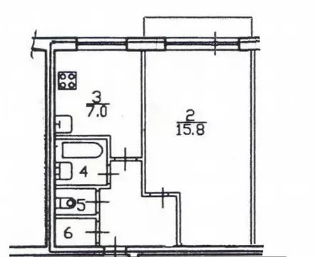 1-комнатная квартира: Санкт-Петербург, проспект Сизова, 20к2 (30.9 м)