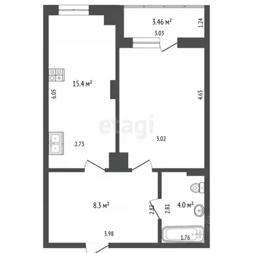 1-к кв. Самарская область, Самара Запорожская ул., 22 (45.4 м)