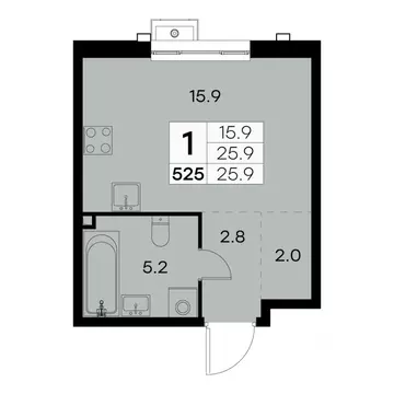1-к кв. Москва Куркинское ш., 15 (25.9 м)