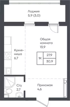 1-к кв. Алтайский край, Барнаул тракт Павловский (30.9 м)