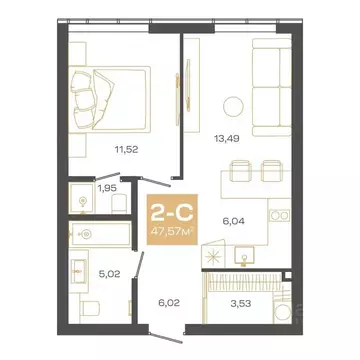 2-к кв. Новосибирская область, Новосибирск Академгородок мкр, ул. Мусы ...