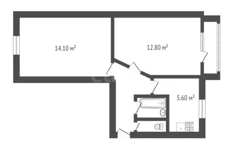 2-комнатная квартира: Борисоглебск, Аэродромная улица, 4 (42.3 м)