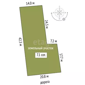 Участок в Луговое, улица Фуфаево (7.1 м)