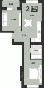2-к кв. Калининградская область, Калининград ул. Героя России ...