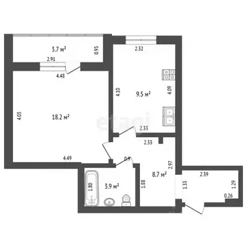 1-к кв. Мордовия, Саранск Севастопольская ул., 50к2 (40.3 м)