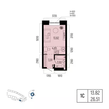 1-к кв. Башкортостан, Уфа Глумилино-1 мкр, Новатор жилой комплекс ...