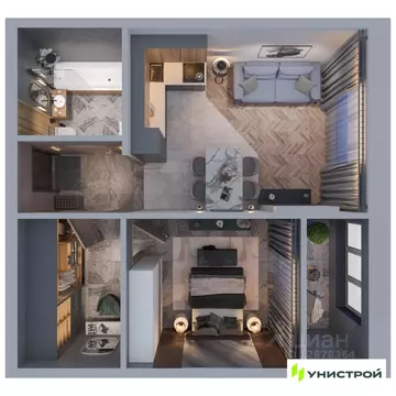 1-к кв. Татарстан, Казань проезд Юнуса Ахметзянова, 5 (46.14 м)