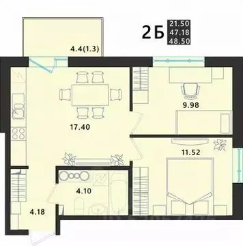 2-к кв. Псковская область, Псковский район, Завеличенская волость, д. ...