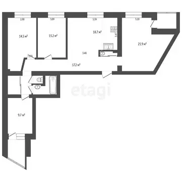 4-комнатная квартира: Тюмень, улица Червишевский Тракт, 31/1 (106.4 м)
