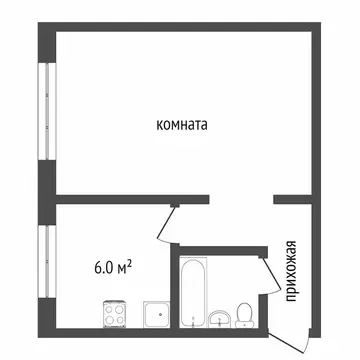1-комнатная квартира: Омск, проспект Мира, 34 (30.6 м)