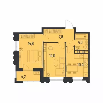 2-к кв. Пермский край, Пермь Ераничи мкр,  (53.9 м)