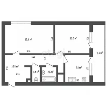 2-к кв. Мордовия, Саранск ул. Богдана Хмельницкого, 42 (50.2 м)