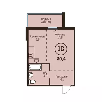 1-к кв. Алтайский край, Барнаул  (30.4 м)