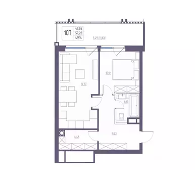 1-к кв. Крым, Ялта Атлантида жилой комплекс (57.28 м)
