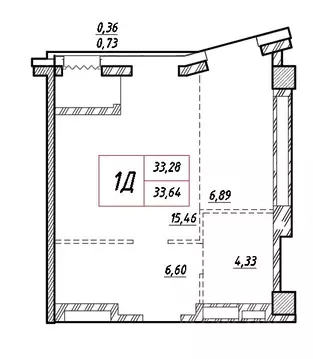 1-к кв. Приморский край, Владивосток ул. Достоевского (33.64 м)