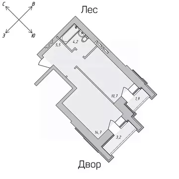 1-к кв. Томская область, Томск Нижний пер., 51 (37.14 м)