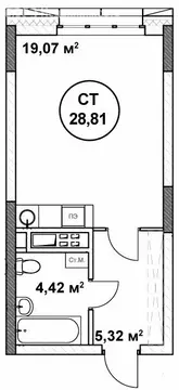 1-комнатная квартира: Нижний Новгород, Нижегородский район (28.81 м)