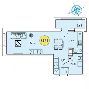 Студия Архангельская область, Архангельск Котласская ул., 30 (33.61 м)
