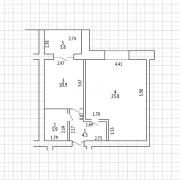1-комнатная квартира: Салават, улица Бекетова, 5 (40 м)