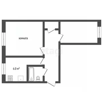 2-к кв. Вологодская область, Череповец ул. Ломоносова, 35 (43.1 м)