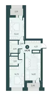 2-к кв. Курганская область, Курган Малиновые высоты жилой комплекс ...