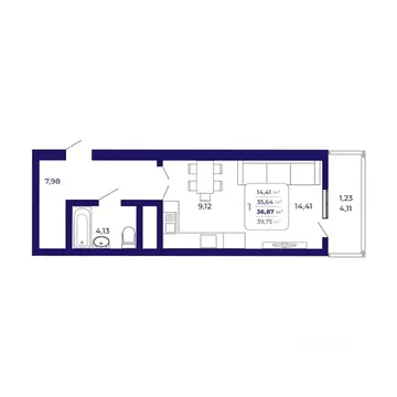 1-к кв. Башкортостан, Уфа Затон-Восточный жилрайон, Паруса жилой ...