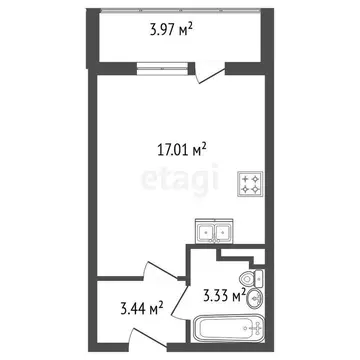 Квартира-студия: Всеволожск, улица Евграфова, 11 (25.8 м)