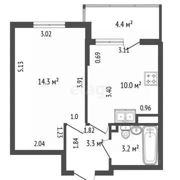 1-к кв. Санкт-Петербург просп. Ветеранов, 183 (35.2 м)