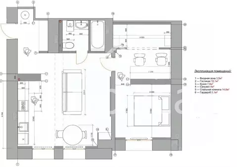 1-к кв. Самарская область, Самара Молодогвардейская ул., 109 (55.0 м)