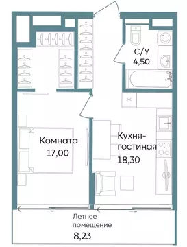 1-к кв. Крым, Саки ул. Морская (48.03 м)