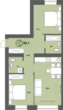 2-к кв. Удмуртия, Завьяловский район, д. Хохряки ул. Никитинская, 6 ...