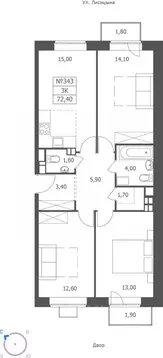 3-к кв. Ярославская область, Ярославль ул. Большая Октябрьская, 85 ...