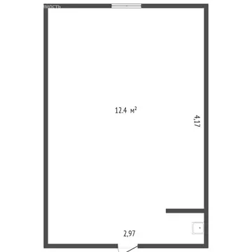 1к в -комнатной квартире (12.4 м)
