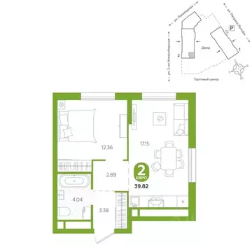 2-к кв. Свердловская область, Екатеринбург ул. Патриса Лумумбы, 4А ...