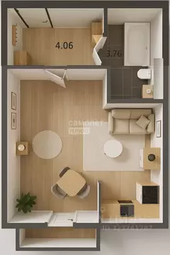 Студия Челябинская область, Челябинск ул. Блюхера, 125Г (24.0 м)