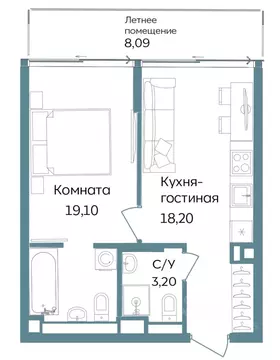 1-к кв. Крым, Саки ул. Морская (48.59 м)