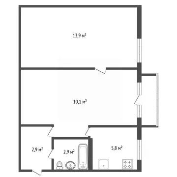 2-к кв. Башкортостан, Уфа Интернациональная ул., 187/1 (44.6 м)