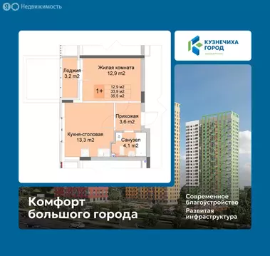 1-комнатная квартира: Нижний Новгород, Советский район (35.5 м)