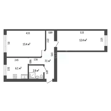 2-к кв. Московская область, Королев Болшево мкр, Гражданская ул., 43 ...