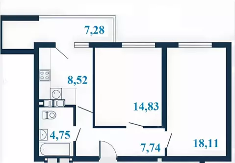 2-к кв. Волгоградская область, Волгоград ул. Клары Цеткин, 1А (57.59 ...