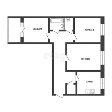 3-комнатная квартира: Златоуст, проспект имени Ю.А. Гагарина, 7-я ...