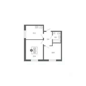 2-к кв. Кировская область, Киров ул. Потребкооперации, 34к1 (48.5 м)