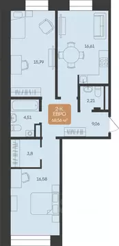 2-к кв. Ямало-Ненецкий АО, Новый Уренгой Созидателей мкр, 5/3 (68.56 ...