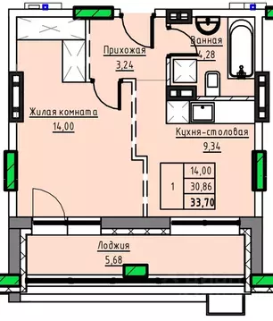 1-к кв. Алтайский край, Заринск 1-й мкр,  (33.7 м)