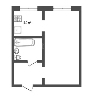 1-комнатная квартира: Тюмень, улица Ватутина, 16 (28.4 м)