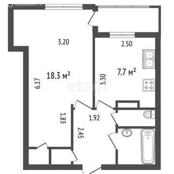 1-комнатная квартира: Санкт-Петербург, улица Кораблестроителей, 19к2 ...
